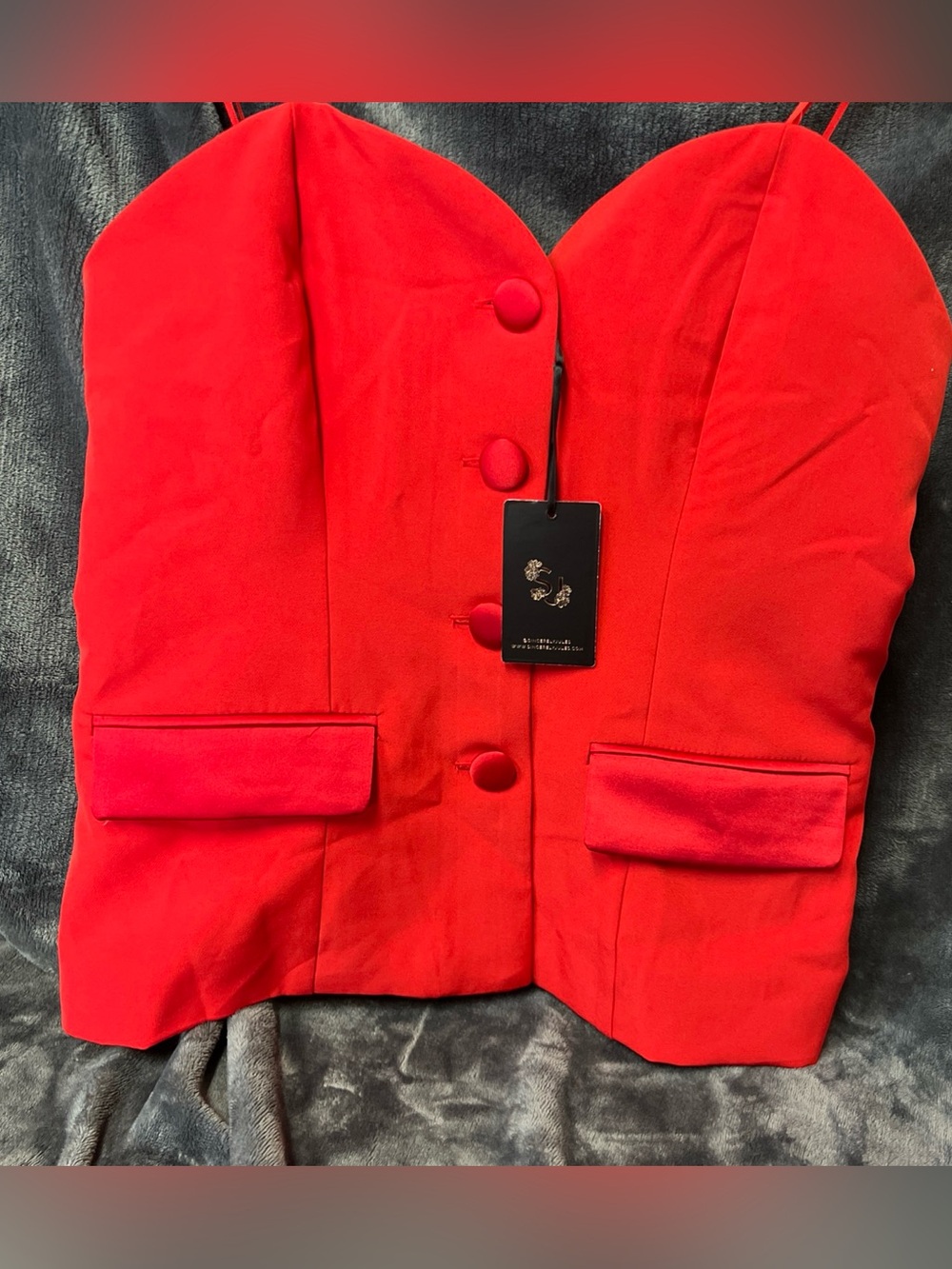 Sincerely, Jules Red Strapless Blazer Vest - Women's Jacket Corset size large